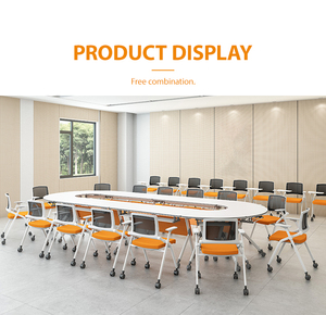 Fabricant chinois de bureaux pliants en <span class=keywords><strong>bois</strong></span>, <span class=keywords><strong>table</strong></span> de réunion pour salle de conférence, <span class=keywords><strong>table</strong></span> pliable pour l'école, <span class=keywords><strong>table</strong></span> de formation moderne, <span class=keywords><strong>assemblage</strong></span> facile - Product Image 2