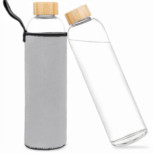 Bouteille en verre borosilicate anti-fuite, gourde de sport et de voyage sans BPA, avec logo personnalisé, couvercle à vis, compatible lave-vaisselle, à paroi simple, pour femmes - Product Image 3