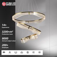 Lustre LED moderne et simple, luminaire suspendu créatif, lampe de luxe personnalisée pour escalier, salon, lustres circulaires en acrylique