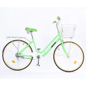 绿色生活自行车26英寸价格便宜的城市自行车方便快捷的城市自行车