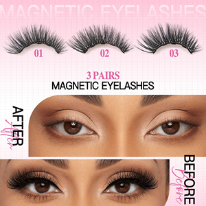 Collection de 3 paires de cils magnétiques faits à la main, en matériau végétalien, sans colle, application rapide, cils magnétiques avec <span class=keywords><strong>liner</strong></span>, offre en gros d'usine - Product Image 5