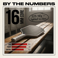 Raquette de pickleball Influence certifiée USAPA, fibre de carbone T700, 16 mm, 220 g, 42 cm, mousse haute activité pressée à chaud 360°, bord avancé