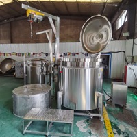 Cuisinière à pression automatique en acier inoxydable de 100, 200, 500 litres, cuisinière à pression électrique industrielle multifonction