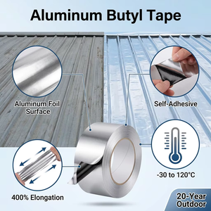 Ruban d'étanchéité en caoutchouc butyle, ruban de protection pour <span class=keywords><strong>réparation</strong></span> de <span class=keywords><strong>toiture</strong></span>, bleu argenté, multifonctionnel, auto-adhésif - Product Image 5