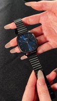 GEDI 13054 Amoureux Robe Bracelet Chaîne Cristal Quartz Montre-Bracelet Acier Inoxydable Couple Étanche Slim Homme Femme Cadeau Montre