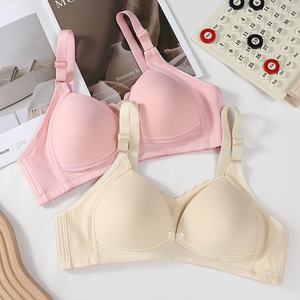 Nouveau soutien-gorge d'allaitement <span class=keywords><strong>sans</strong></span> fil avec ouverture avant anti-exposition motif solide respirant et de soutien pour la <span class=keywords><strong>grossesse</strong></span> et l'allaitement - Product Image 4