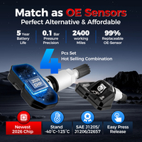 Sensor TPMS LAUNCH TSENSOR-05S de Aleación de Aluminio, 2 en 1, Doble Frecuencia 315Mhz y 433Mhz, Universal, Programable, OEM, Sensor RF TPMS