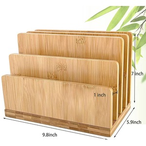 Wooden Desktop <b>File</b> Rack Rectangle Multipurpose Office Organizer Standing Type For Books Notebooks Tablet <b>Storage</b> - Product Image 2