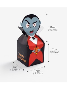 Boîtes cadeaux en papier pour fête d'Halloween, boîte d'emballage de bonbons en forme de monstre à grosse tête pour Halloween - Product Image 5