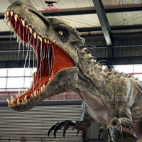 Dinosaure animatronique réaliste en silicone et métal, taille personnalisable, contrôle automatique pour parcs à thème (plus de 500 kg)