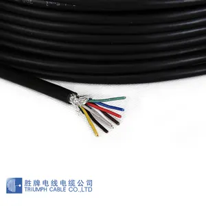 Venta caliente RVVP 3 núcleo trenzado apantallado de alambre de 0,2mm cables eléctricos cable