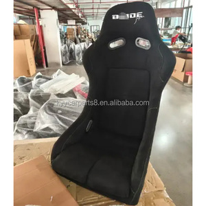 Sièges sport inclinables <span class=keywords><strong>Recaro</strong></span> en cuir PVC noir avec surpiqûres noires, sièges baquet de course en cuir carbone - Product Image 1