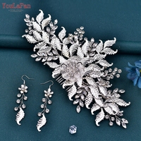 YouLaPan Serre-tête de Mariage Élégant en Alliage Brillant avec Strass en Forme de Feuille, Accessoire de Cheveux Fait Main pour Mariée HP512