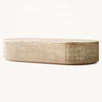 Table basse moderne en travertin pour salon, table basse en marbre, meubles sur mesure