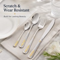 Ensemble de couverts en acier inoxydable rose doré, portable, compatible lave-vaisselle, écologique, cuillères, fourchettes, couteaux pour hôtel, restaurant, salle à manger