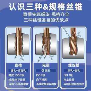 Machuelos de Acero Inoxidable con Recubrimiento de Nano-Cobalto y Titanio, Machuelos Espirales Especiales para M3 M4 M5 M6 M8 M10, Herramientas de Roscado, Taladrado y Corte - Product Image 3