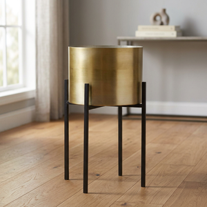 <span class=keywords><strong>Macetero</strong></span> con patas de Metal negro y dorado - Product Image 2