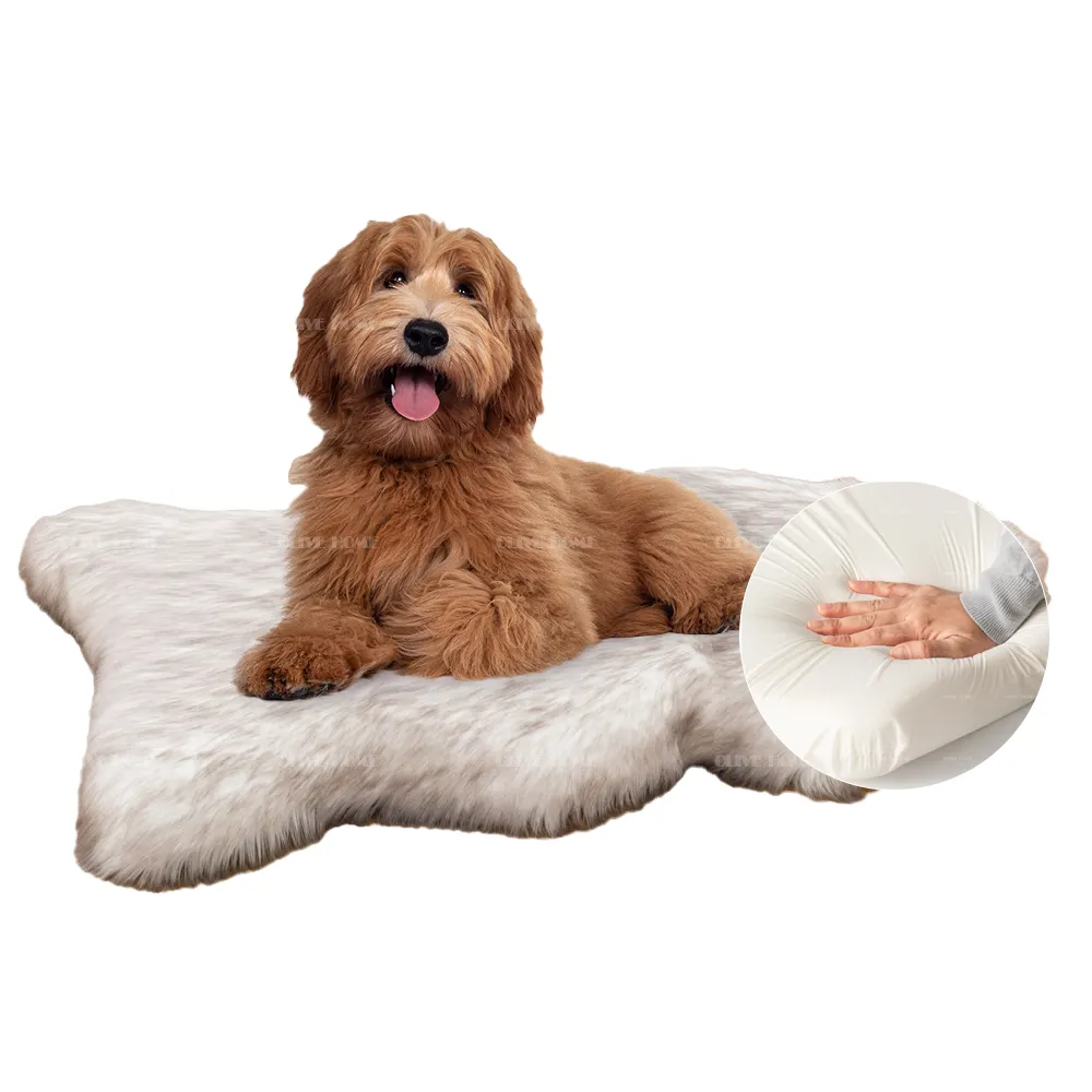 سرير كلب من الفرو الصناعي مقاوم للماء مع وسادة للتبول يمكن غسله غطاء مخملي مقاوم للانزلاق سرير كلب معالج لعلاج التسان للحيوانات الأليفة