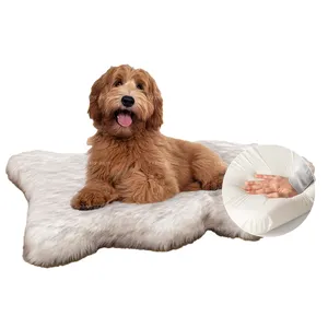 Faux Fur Dog Bed Waterproof Memory Foam Dog Pee Pad Washable Fluffy Plush Cover Anti Slip Base Orthopedic Dog Bed
