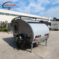 Wecare Compact Mini Teardrop Travel Trailer à essieu unique avec panneaux solaires pour le camping hors réseau en week-end