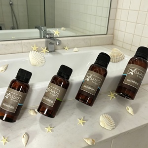 Kit de <span class=keywords><strong>shampoing</strong></span> et gel douche jetables écologiques pour hôtels, avec bouteilles et bouchons personnalisés, articles de toilette pour spa, vente en gros - Product Image 1
