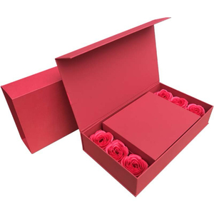 Factory Red Jewelry <b>Box</b> With Eternal Rose Flower Multi Slot <b>Ring</b> Necklace Bracelet Gift Packaging <b>Box</b> For <b>Proposal</b> Anniversary - Product Image 1