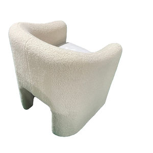 Sillón Blanco de Lujo, Sillón Individual Tapizado Tipo Teddy para Cafetería, Sillón para Biblioteca - Product Image 4