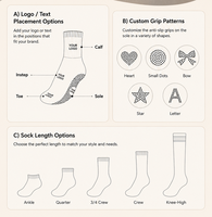 Chaussettes de yoga mi-mollet respirantes et antidérapantes pour femmes avec logo tricoté, séchage rapide pour le Pilates et la danse