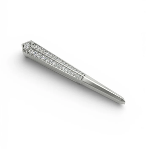 Broche Diamant Apex Plaqué Or Blanc 18K Élégance Architecturale Pavée pour Mariage Fiançailles Style Couture Moderne Élite - Product Image 2