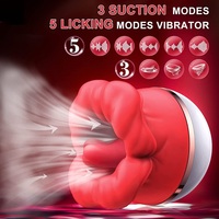 Zungen-Leck-Massagegerät Realistischer Weicher Mund-Saugvibrator Rosen-Nippel-Klitoris-Stimulator Sexspielzeug