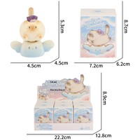 Figurine de jouet miniature mignonne en résine Dream Cat, rotative, avec flocage et cristaux, jouets en boîte mystère, jouet de bureau anti-stress à rotation 360°