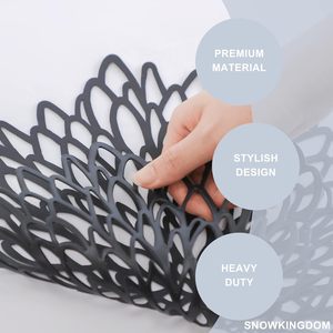 Tapis de table à manger décoratifs à motif floral en PVC rayé avec chargeur noir pour la cuisine pour la maison et l'hôtel - Product Image 5