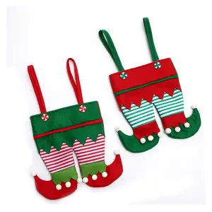 Malzemeleri kullanımlık omuz katlanmış Santa bayanlar özel alışveriş dokunmamış pamuk depolama noel hediyesi çanta