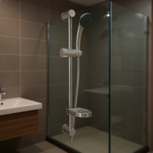 Ensemble complet de quincaillerie de salle de bain avec rail coulissant modèle 15102 chromé, longueur 66,5 cm - Product Image 3