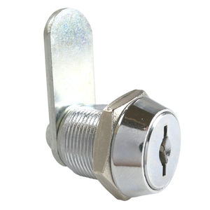 Cylindre de serrure à came en alliage de zinc et laiton, durable, chromé, pour boîte à dépôts, caisse et armoire générale, avec 2 clés fournies - Product Image 1
