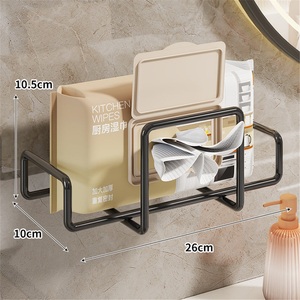 Support mural multifonctionnel auto-adhésif en alliage de zinc pour papier toilette et serviettes, sans perçage, 35 cm, organisateur de salle de bain - Product Image 4