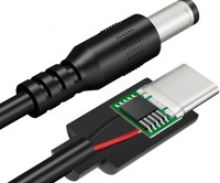 Câble USB-C mâle vers DC5.5*2.1MM 5V3A 3A à charge rapide, blindage en cuivre pur, transfert de données 5 Gbps, 1 m