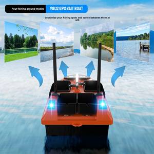 Nuevo Bote Cebador Eléctrico V802Pro 2025 de Plástico ABS con GPS, Posicionamiento Preciso, Herramienta de Pesca Eficiente, 4 Tolvas, 3 kg, Litio Integrado - Product Image 2
