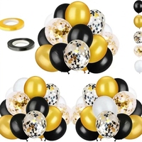 Fournitures pour fête de remise de diplôme, ensemble de ballons noirs et dorés, décorations de ballons pour la fête, accessoires pour la fête
