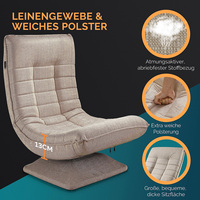 Fauteuil lune en tissu au design moderne, canapé décontracté pour petit appartement, fauteuil de repos pliable et rotatif pour enfants, pour le salon