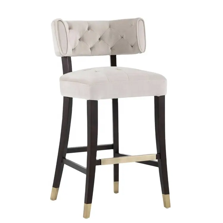 OOEM factory direct sales China luxury soft velvet bar stool high luxury bar stool