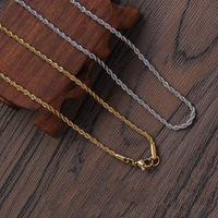 Collar de Cadena de Acero Inoxidable, Joyería Duradera con Eslabones Retorcidos y Baño PVD, con Cierre de Langosta