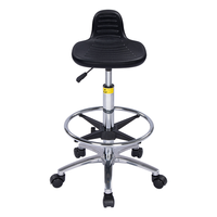 Chaise de laboratoire, d'hôpital ou d'école M50 ESD, en mousse de polyuréthane, pivotante, réglable en hauteur, avec roulettes, repose-pieds et dossier SZELES