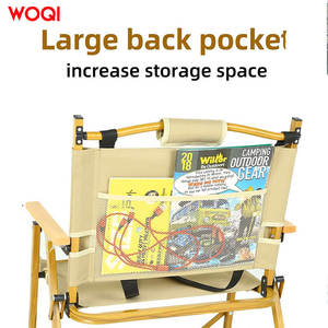 Silla de camping plegable de madera Woqi, color albaricoque, con estructura de acero, portátil para viajes y camping. - Product Image 4