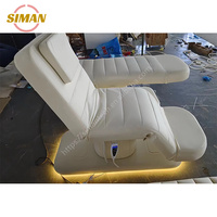 Siman Salon de beauté lit de cils meubles de Table de Massage Spa de luxe lit Facial courbe de Base d'or lit électrique cosmétique de cils