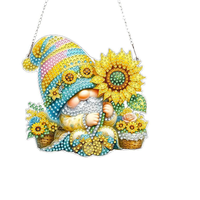 Pendentif Gnome en Peinture Diamant 3D, Broderie Diamant en Cristal, Décoration de Bureau, Tableau d'Art en Gros