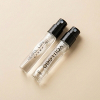 Flacon vaporisateur miniature en verre de 2 ml et 2,5 ml avec atomiseur à double ressort et impression sérigraphique pour échantillons de parfum, crèmes de soin et fragrances