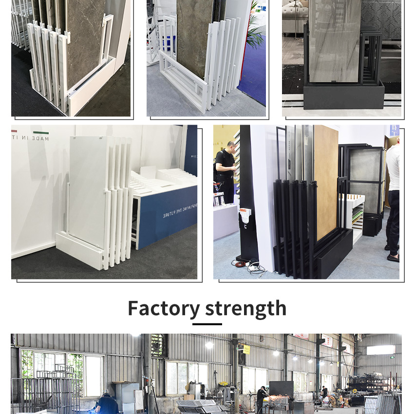 Slab Shelf Sample Rack Custom Pull-out Floor Tile Display Stand Tsianfan Sliding Marble Granite Display Showroom Sintered Stone