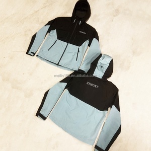 Veste coupe-vent ajustable personnalisée avec fermeture éclair, design patchwork en nylon, vêtements d'extérieur, vestes imperméables coupe-vent pour hommes - Product Image 1