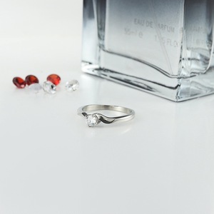 yunnique <b>Silver</b> <b>Solitaire</b> Diamond <b>Ring</b> Prong Setting Engagement Wedding Unisex Jewelry - Product Image 4